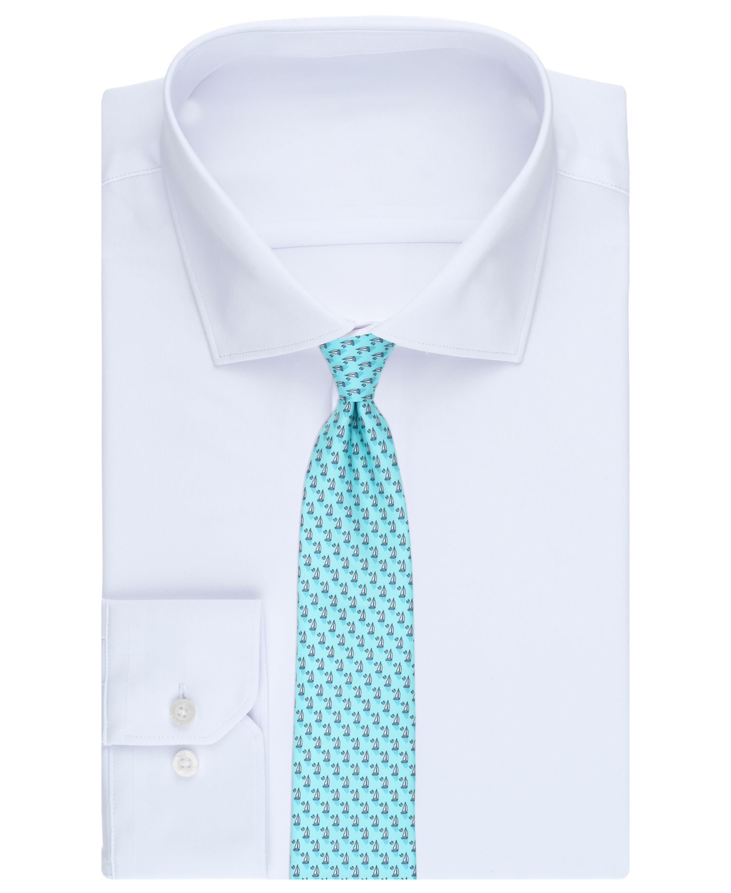 Men's Serenity Sailboat Neat Pattern Silk Tie