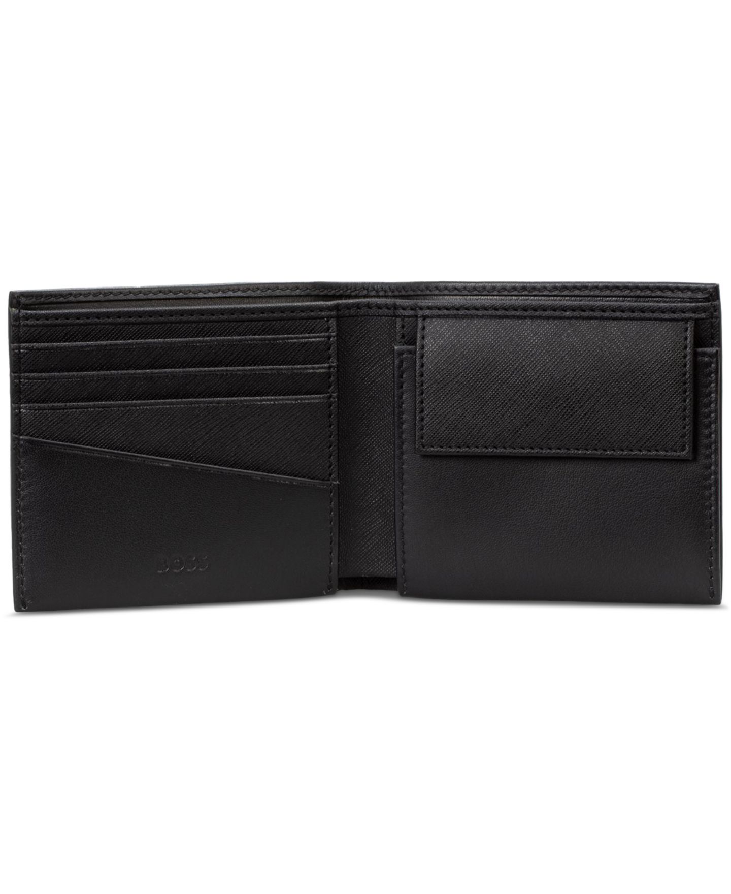 Мужской кошелёк Hugo Boss Leather Wallet, цвет: Чёрный — фото 2