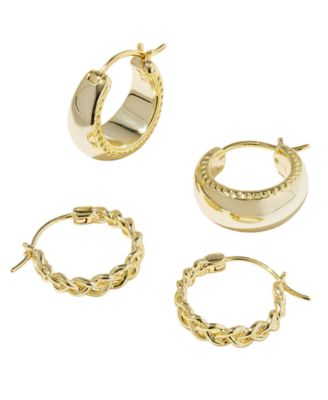2-Pc. 14k Gold-Plated Gabriella Huggie Earrings Set