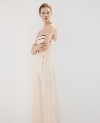 Women's Strapless Linen Jumpsuit