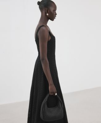 Women's Embroidered Openwork A-Line Dress