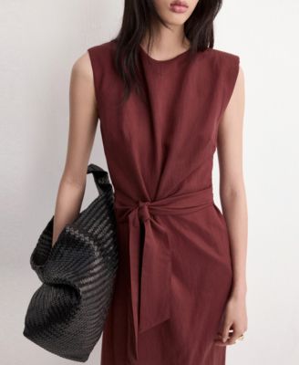 Mango Women's Knot Detail Lyocell Dress - Macy's