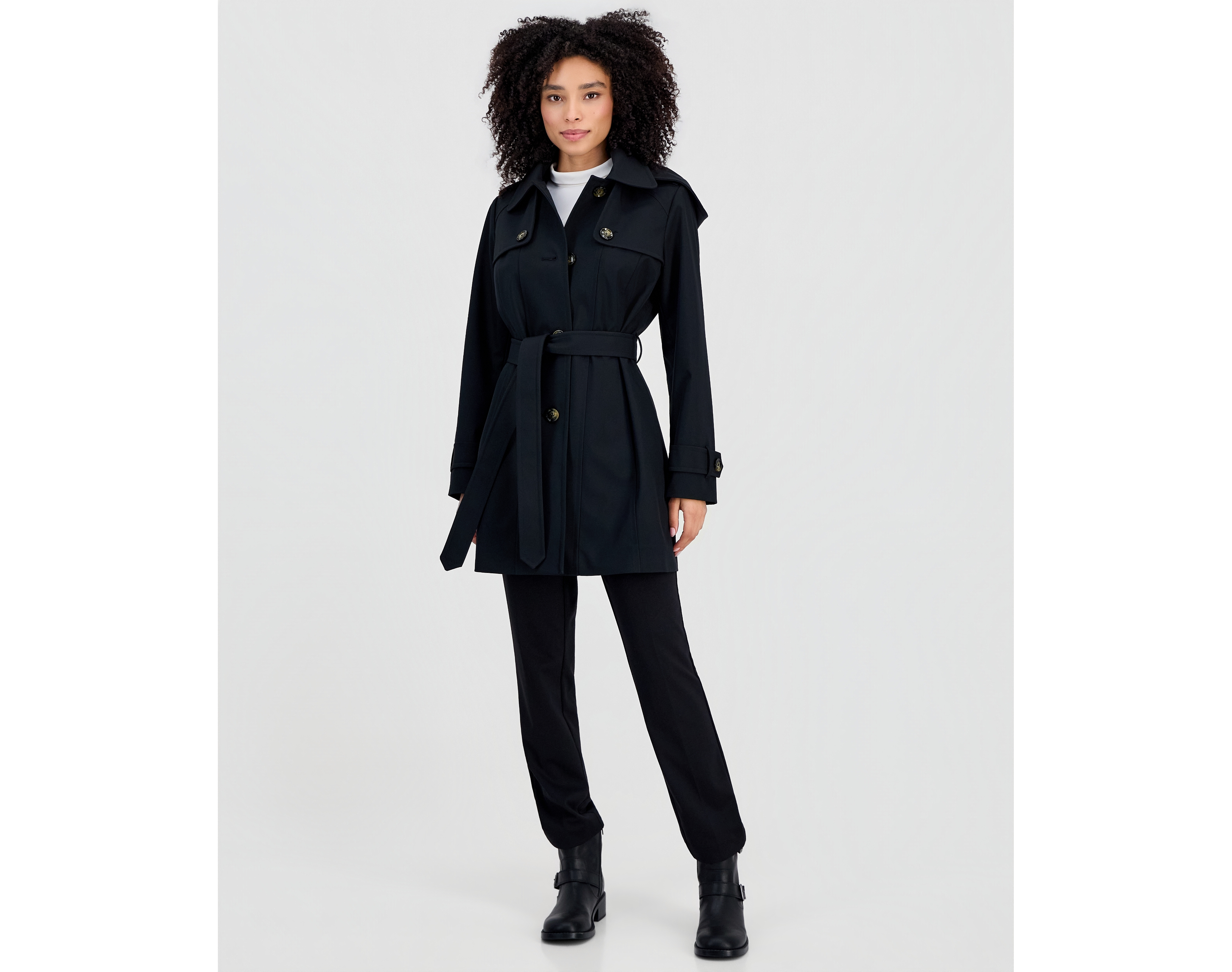 London Fog Women's Single-Breasted Trench Coat, Created for Macy's