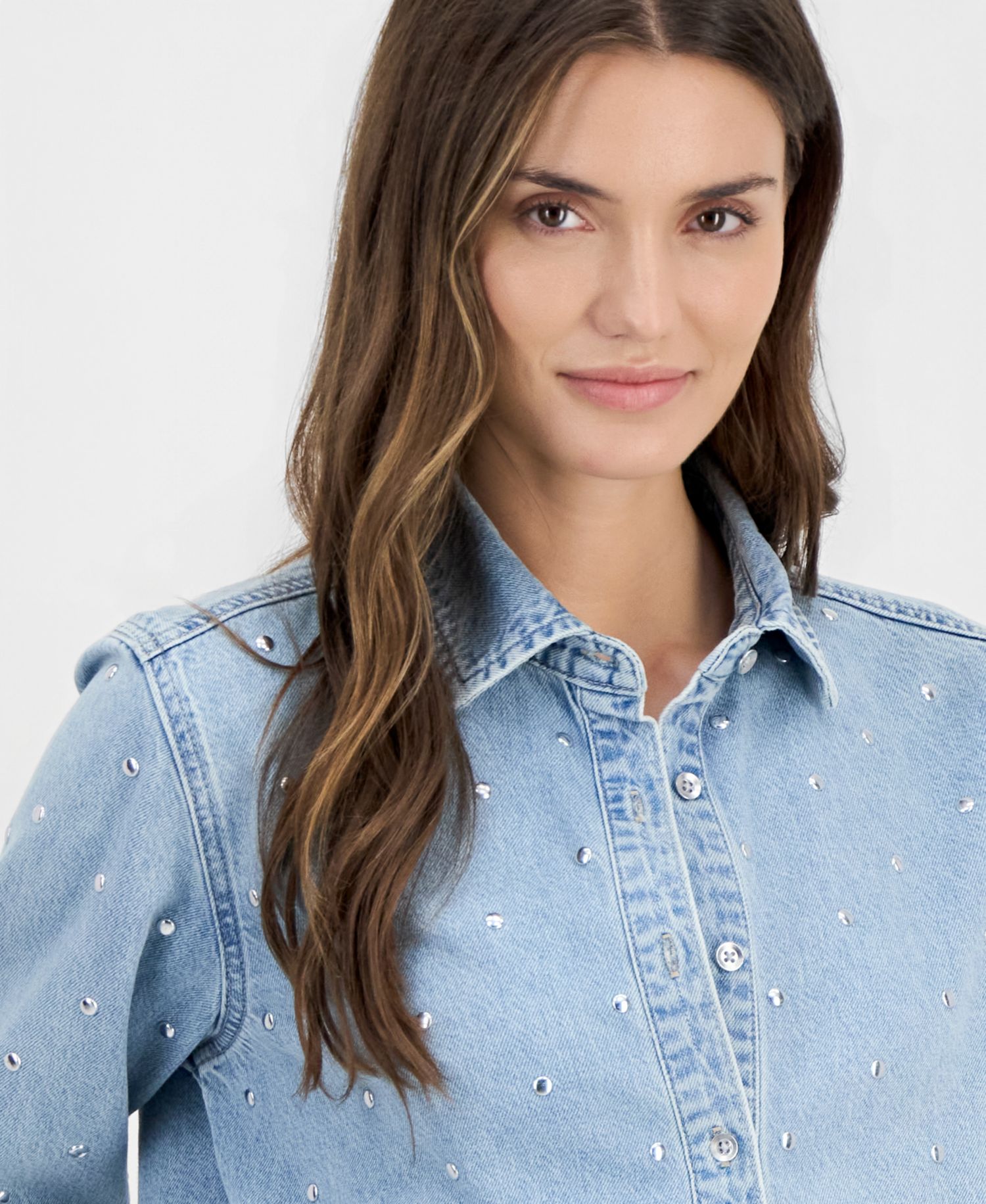 Women's Studded Denim Shirt
