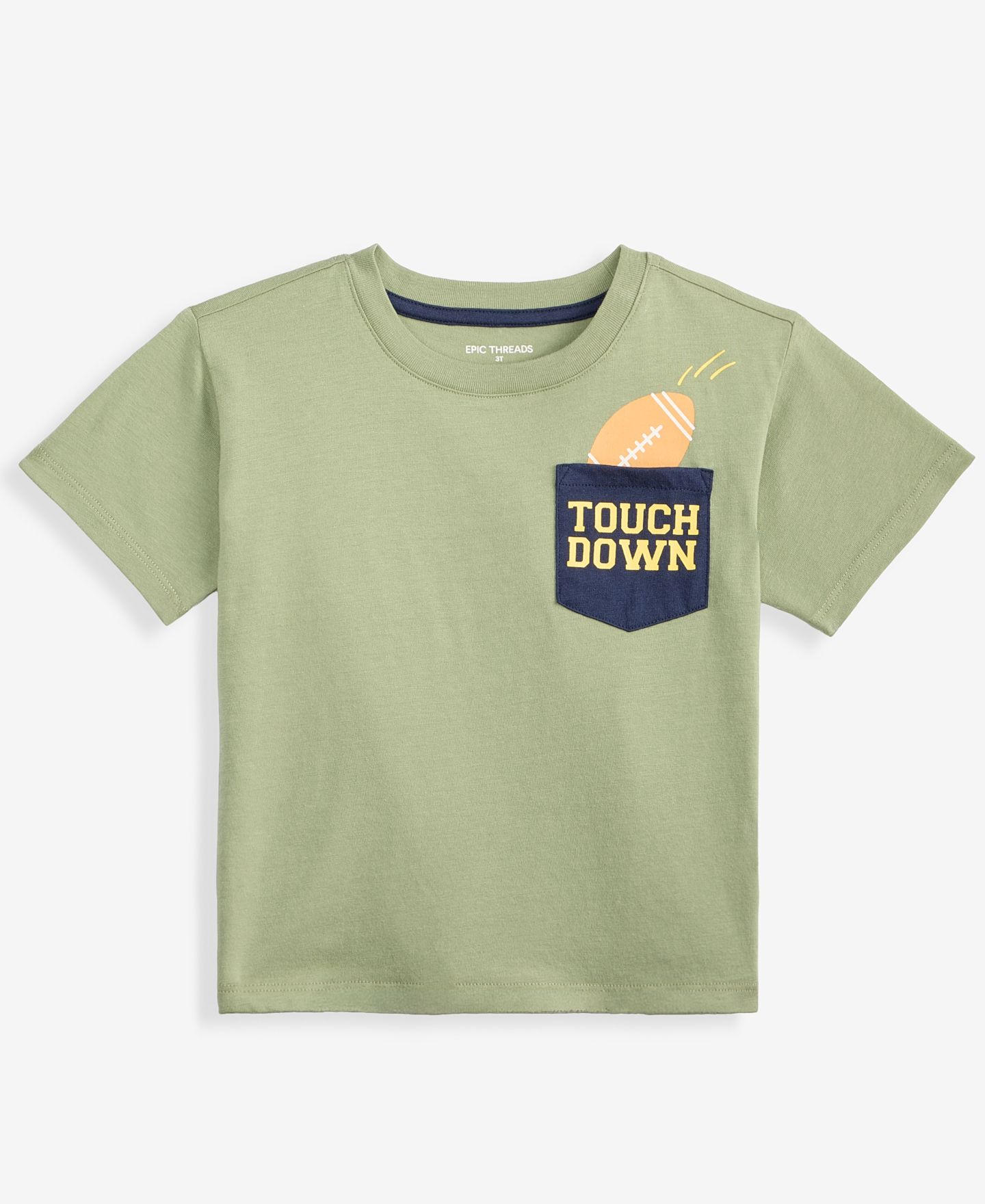 Футболка Epic Threads Oversized Pocket T-Shirt для мальчиков-малышей, цвет: Зелёный — фото 1