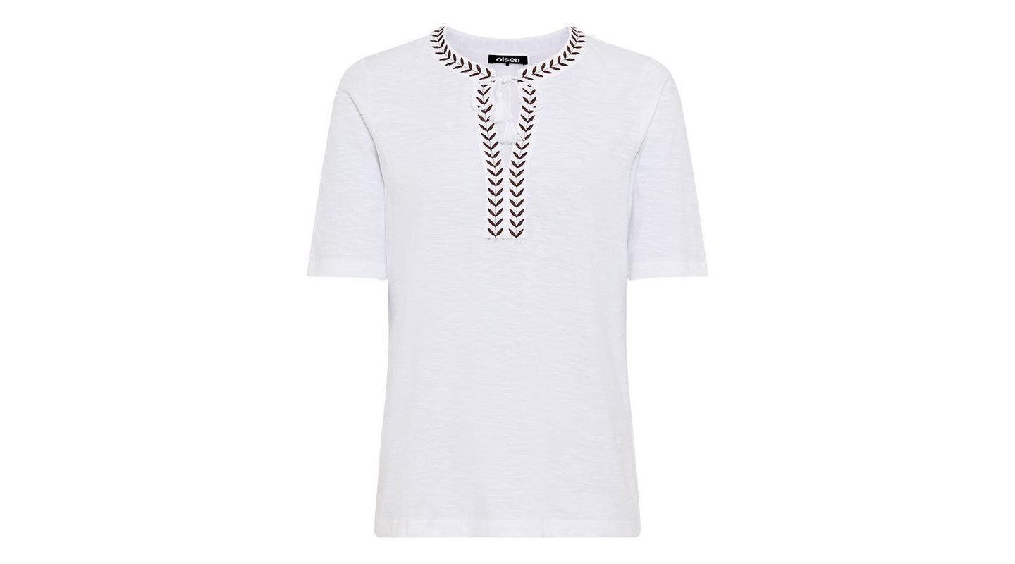 Женская футболка Olsen Embroidered Tunic, цвет: Белый — фото 5