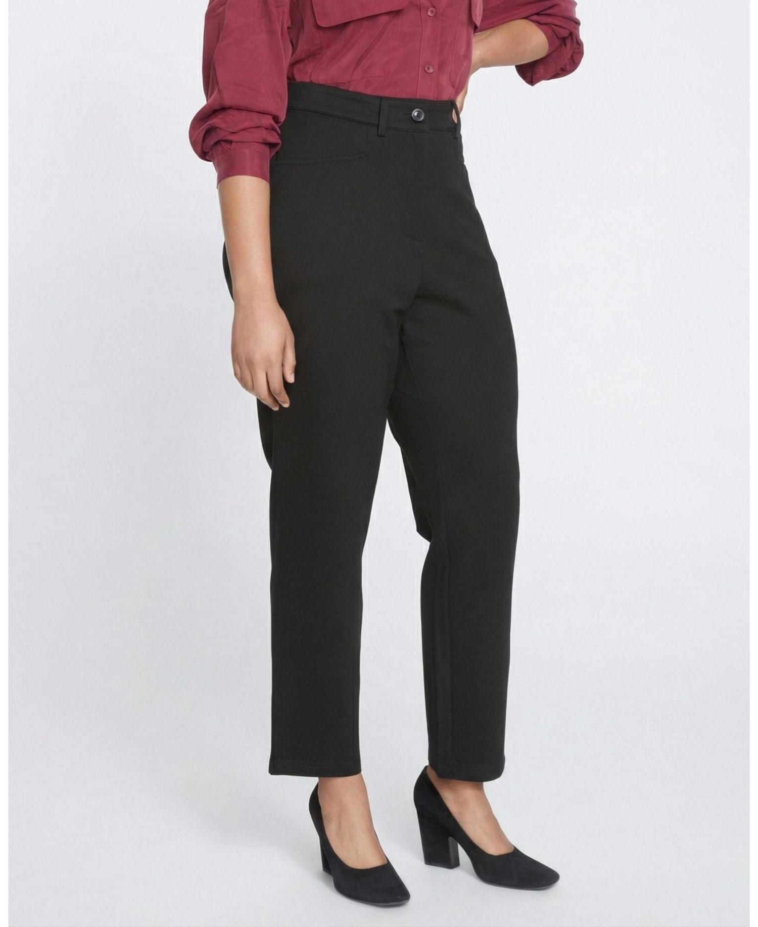 Plus Size Long Cigarette Ponte Pants