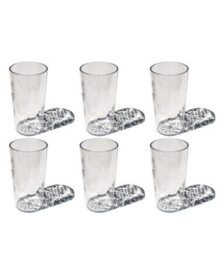 Hammered Rustic Acrylic Drinking Glasses, Set of 6