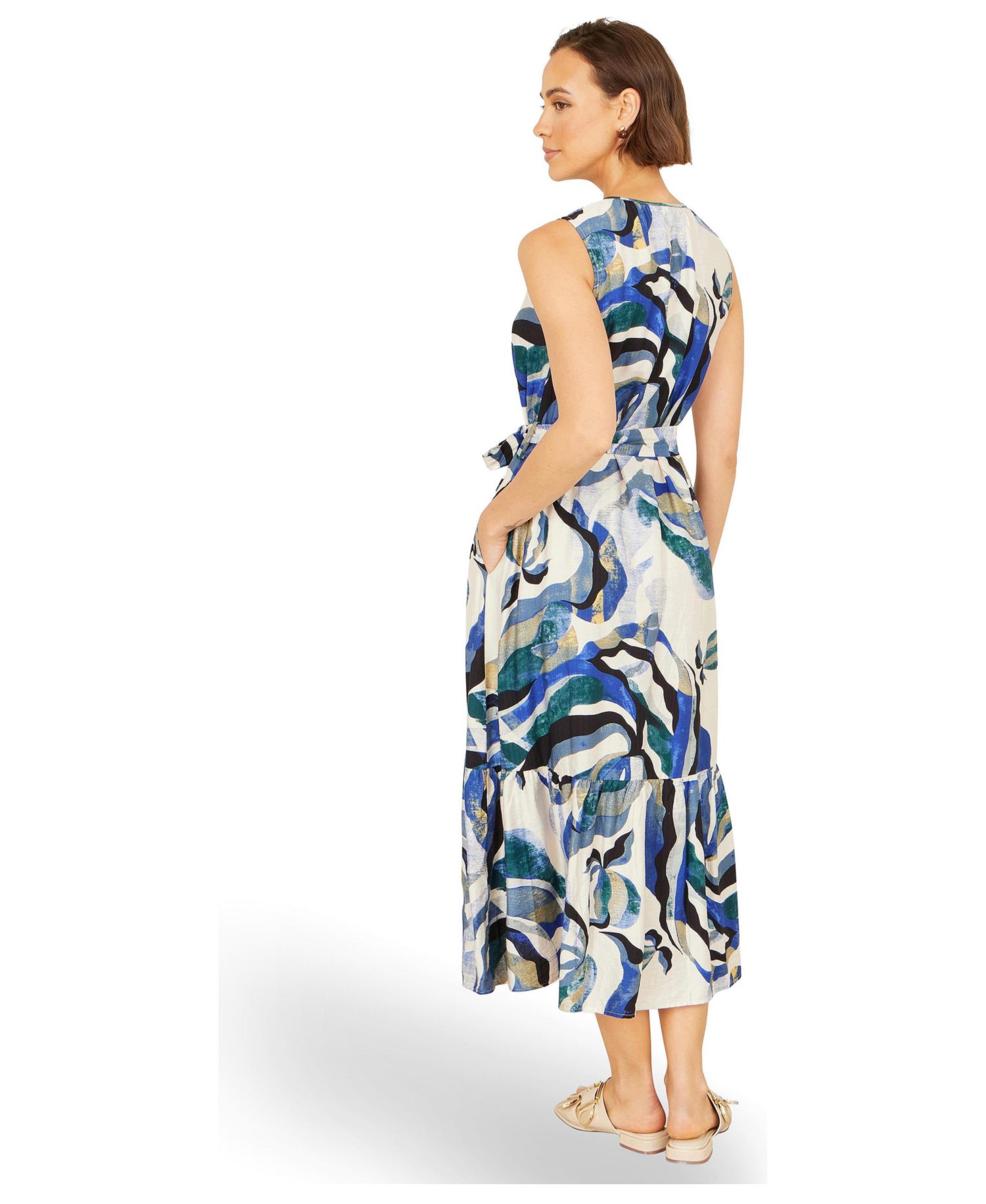 Women's Swirl Print Midi Dress