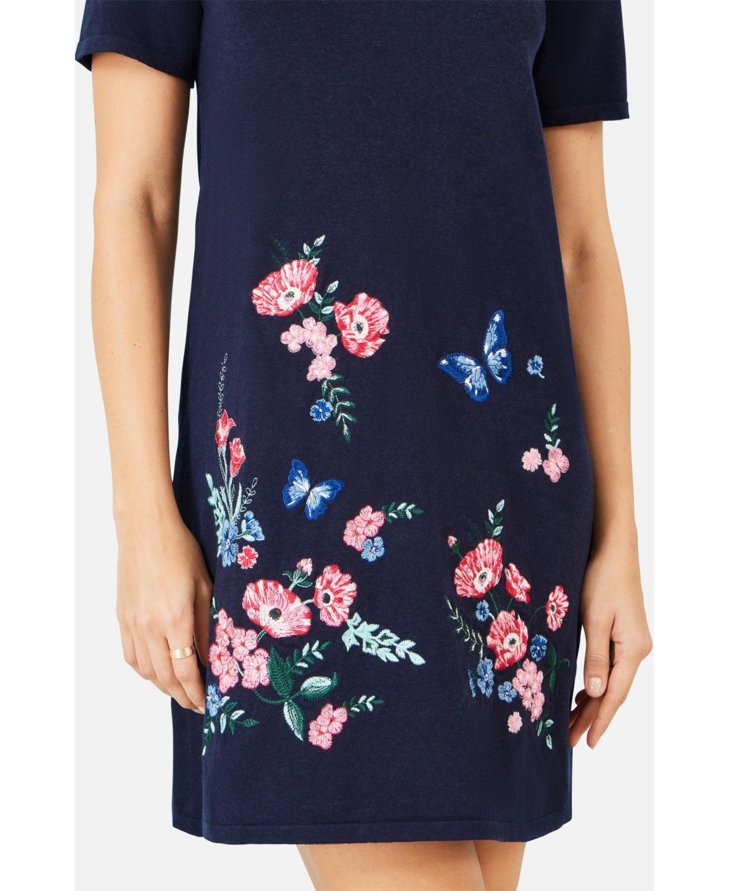Women's Embroidered Knitted Floral Tunic
