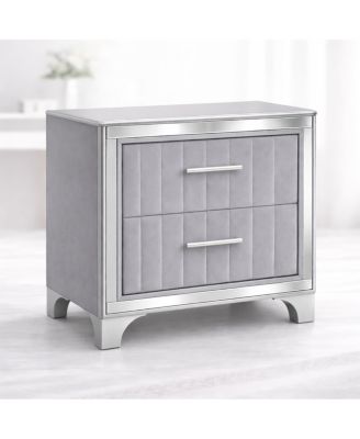 Acrylic Nightstand 2 Drawers and Silver Legs