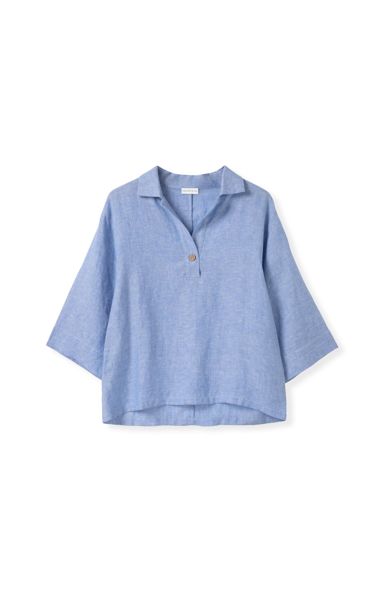Women's Collared Popover Linen Blouse