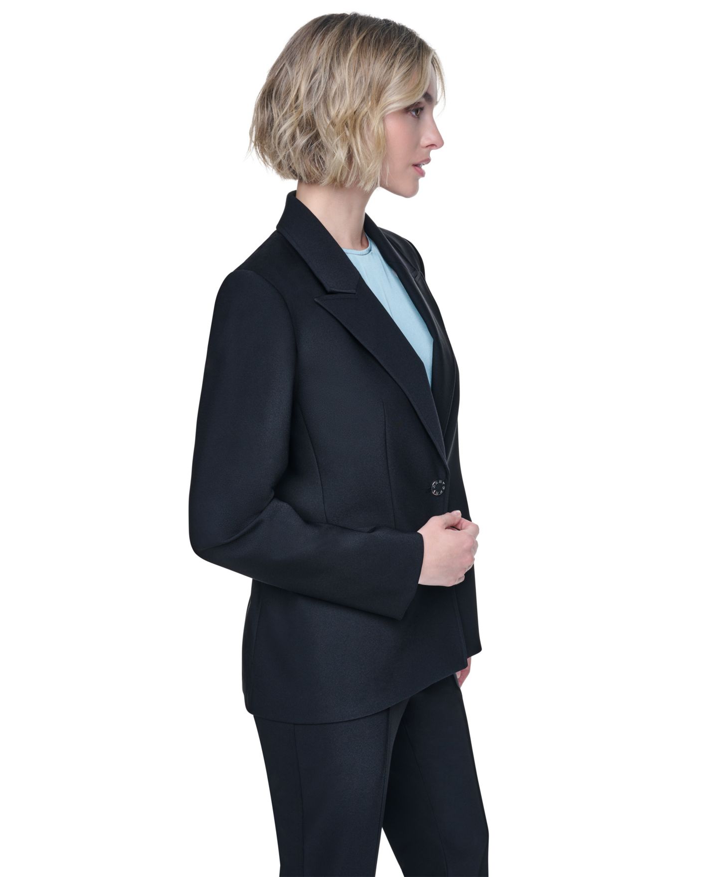 Женский пиджак DKNY Long-Sleeve Tech Sport One-Button Blazer, цвет: Чёрный — фото 5