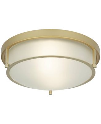 Encina 13inch Modern Flush-Mount Ceiling Light Fixture Kitchen Foyer Hallway Drum Frosted Glass