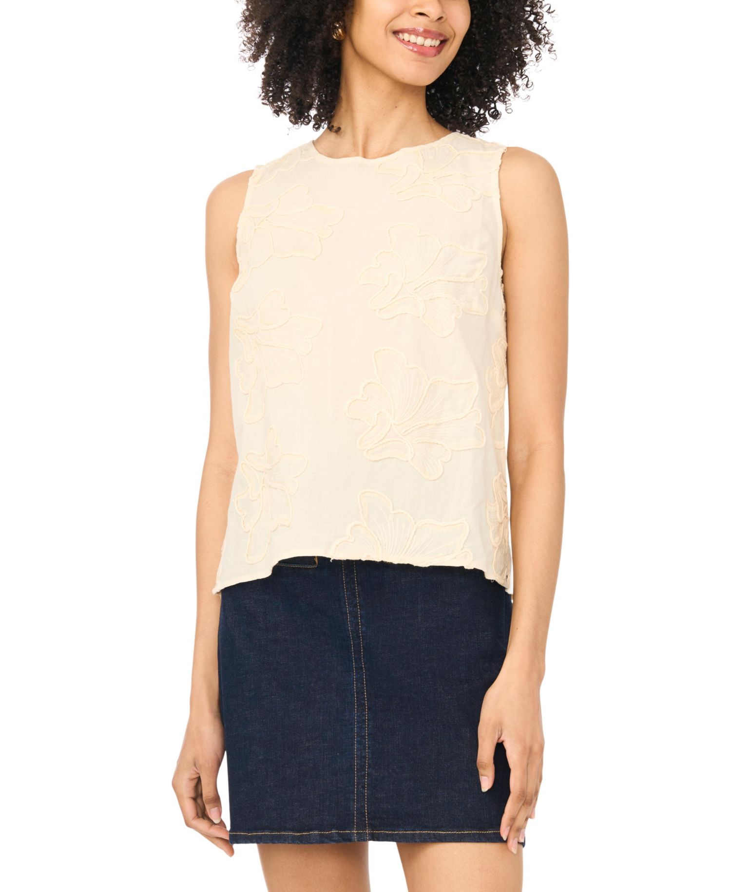 Women's Crewneck Boxy Cotton Tank Top