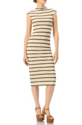 Women's Striped Jersey Midi Dress