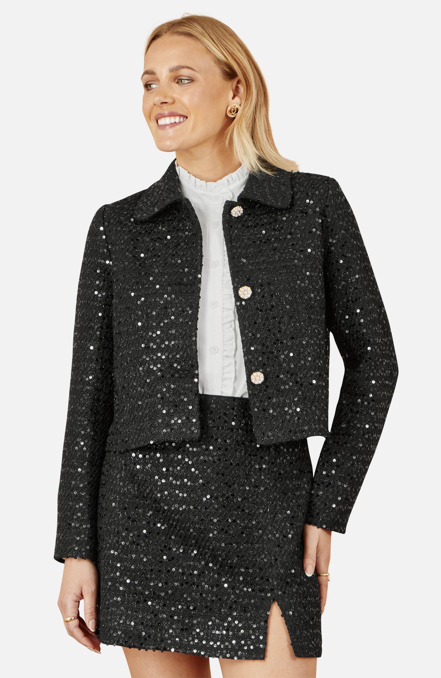 Women's Boucle Sequin Jacket