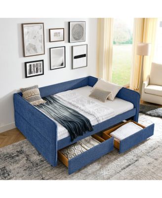  Boucle Daybed w/ 2 Drawers and Tufted Sofa Bed