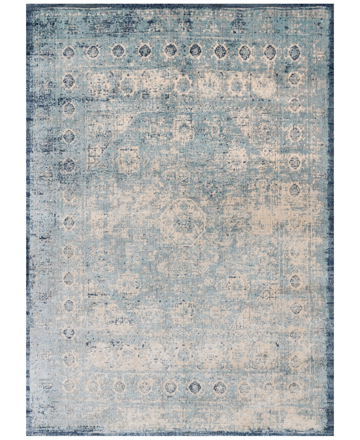 Loloi Anastasia Af-14 7'10in Round Area Rugs - Light Blue/Ivory