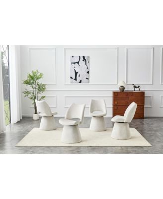 Modern Chenille Accent Chair with Hollow Back