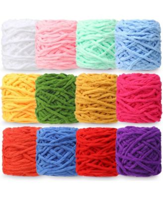 Chunky Chenille Yarn Crocheting Knitting Blanket Crafts