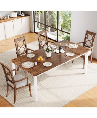 Large Rectangular Dining Table for 6 to 8 with Metal Frame