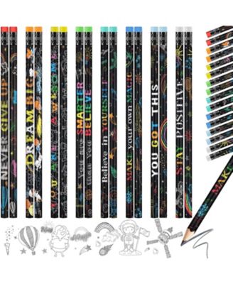 Inspirational Pencils Motivational Eraser Wood Students Classroom