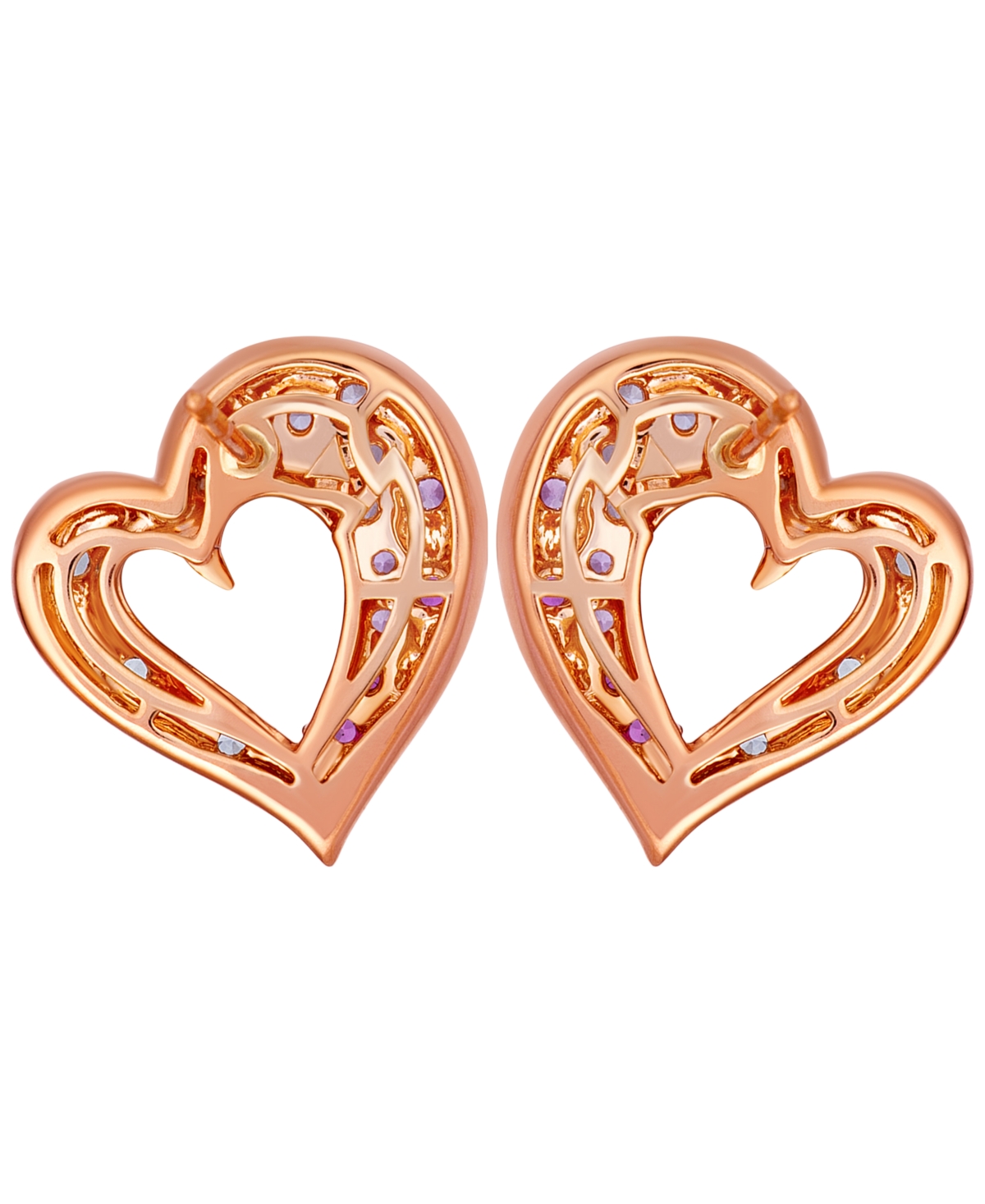 Le Vian Pink Sapphire & White Sapphire (5/8 ct. t.w.) Earrings in 14k Strawberry Gold