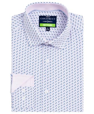 Men's Triangle Print Spread Collar Dress Shirt