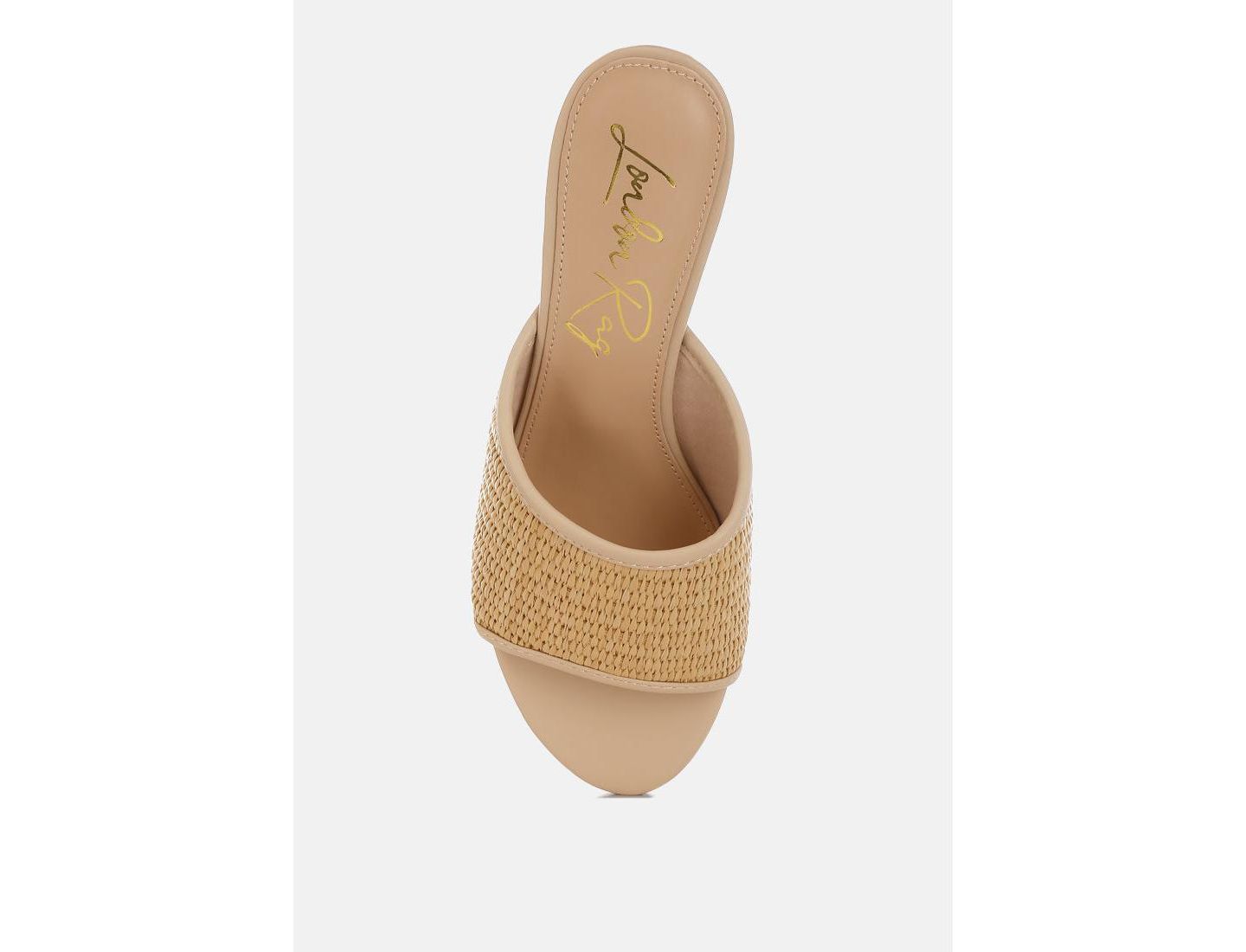 Женские сандалии London Rag Osminda Raffia Clear Heel Wedge, цвет: Натуральный — фото 10