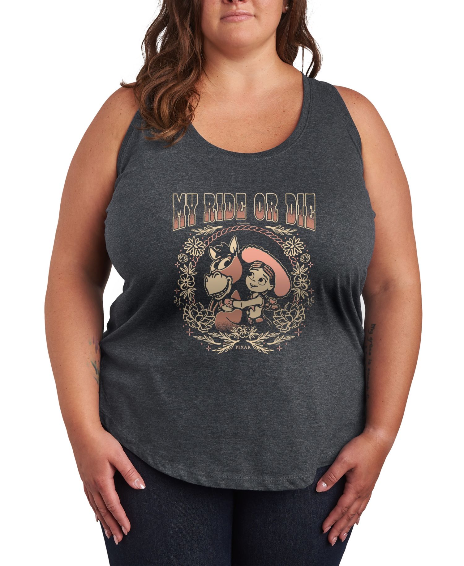 Plus Size Toy Story 5 Ride or Die Jessie Bullseye Racerback Sleeveless Tank Top