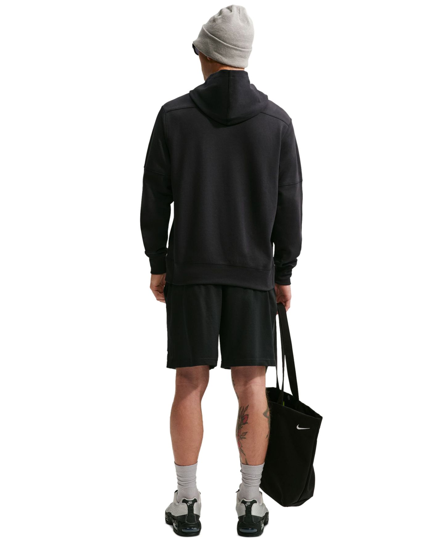 Мужское худи Nike Sportswear Club Varsity, цвет: Чёрный / Белый — фото 5