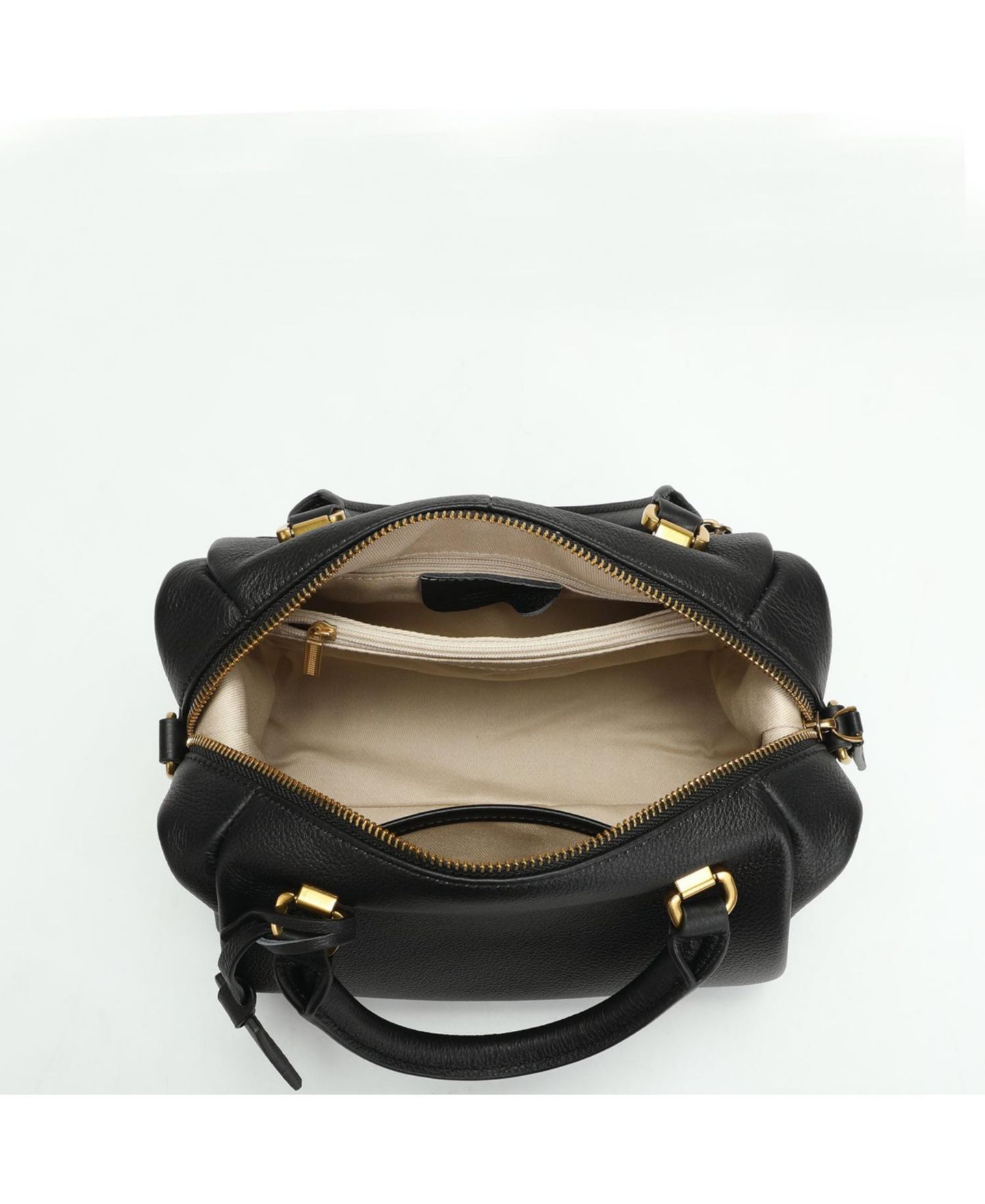 Женская сумка SUSU Pebbled Leather Top Handle Satchel Structured Crossbody Purse Handbag, цвет: Чёрный / Оникс чёрный — фото 6