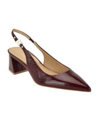 Women's Sinya Leather Block Heel Slingback Pumps