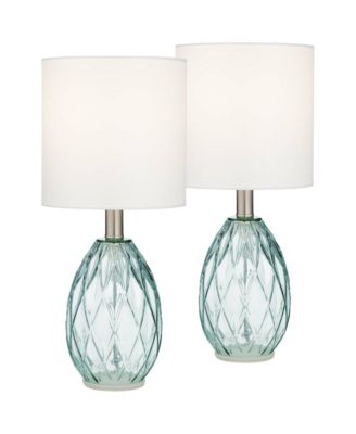 Rita 14 3/4" High Small Modern Accent Table Lamps Set of 2 WiFi Smart Socket Glass Living Room Bedroom