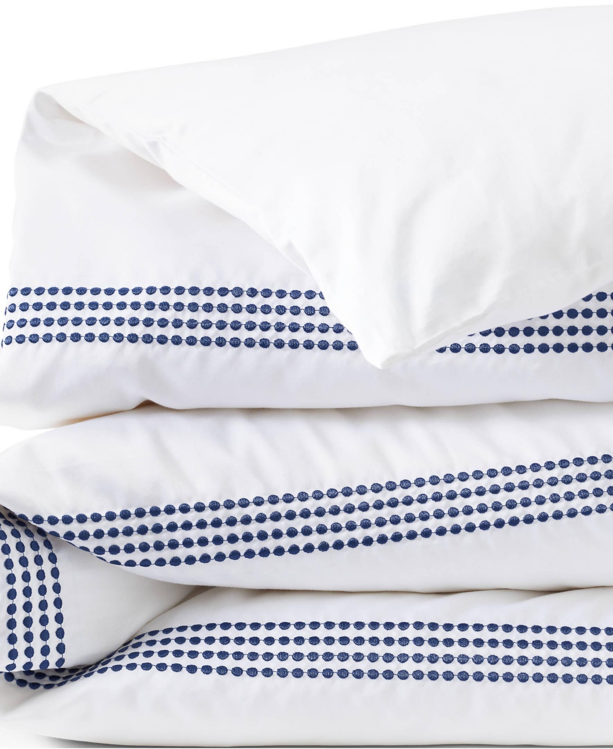 Lands' End 400 Thread Count Premium Supima Cotton No Iron Sateen Embroidered Duvet Bed Cover
