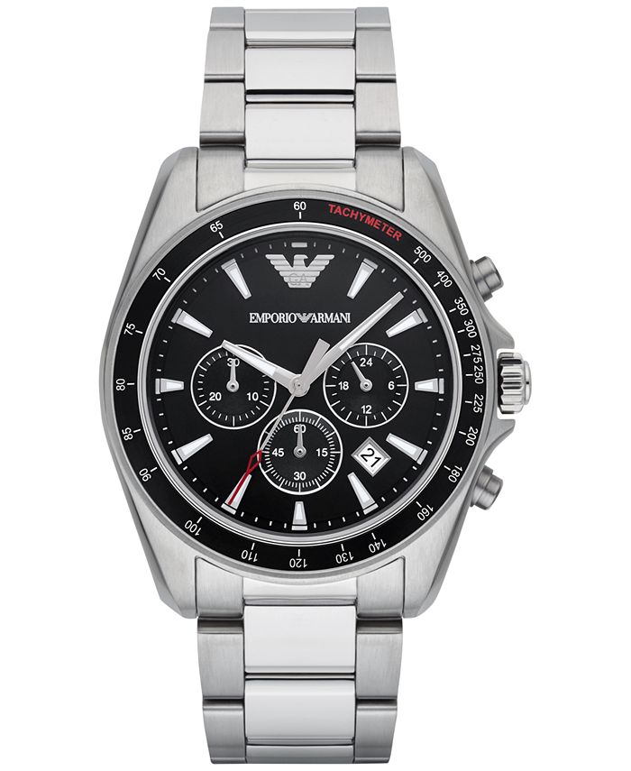 Emporio Armani Men's Chronograph Sigma Stainless Steel Bracelet Watch ...