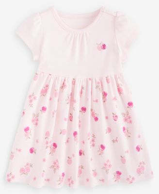 Baby Girls' 0M-24M Short-Sleeve Apple-Print Dress