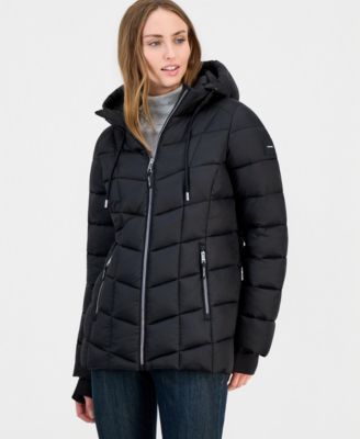 Women's Packable Hooded Drawstring Puffer Jacket