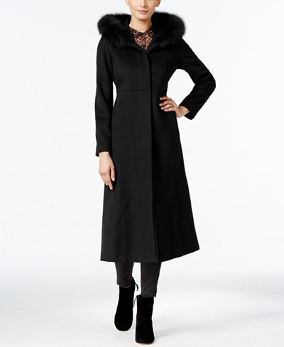Forecaster Fox-Fur-Trim Hooded Maxi Coat