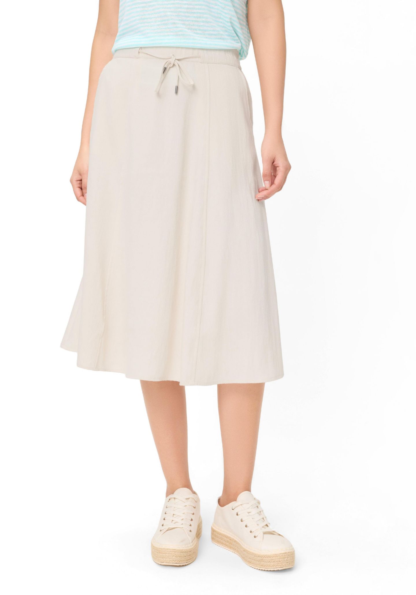 Женская юбка Olsen Twill A-Line, цвет: Льняной бежевый — фото 1