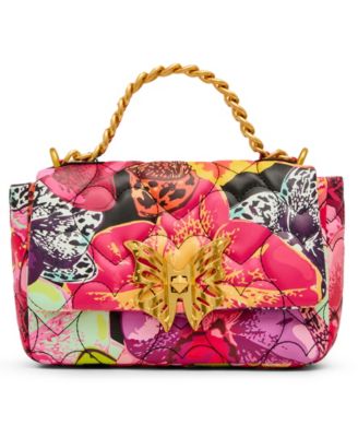 Butterfly Floral Flap Small Crossbody Handbag