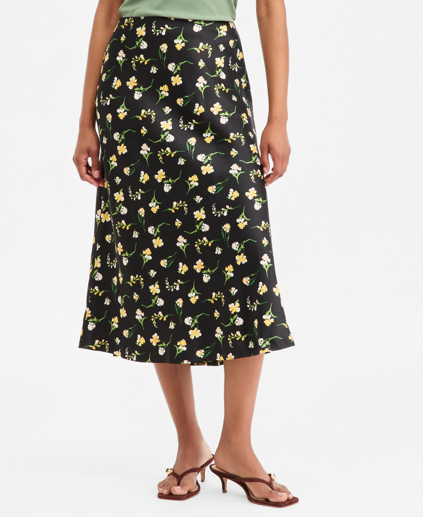 Женская юбка On 34th Printed Midi Slip, цвет: Чёрный — фото 4