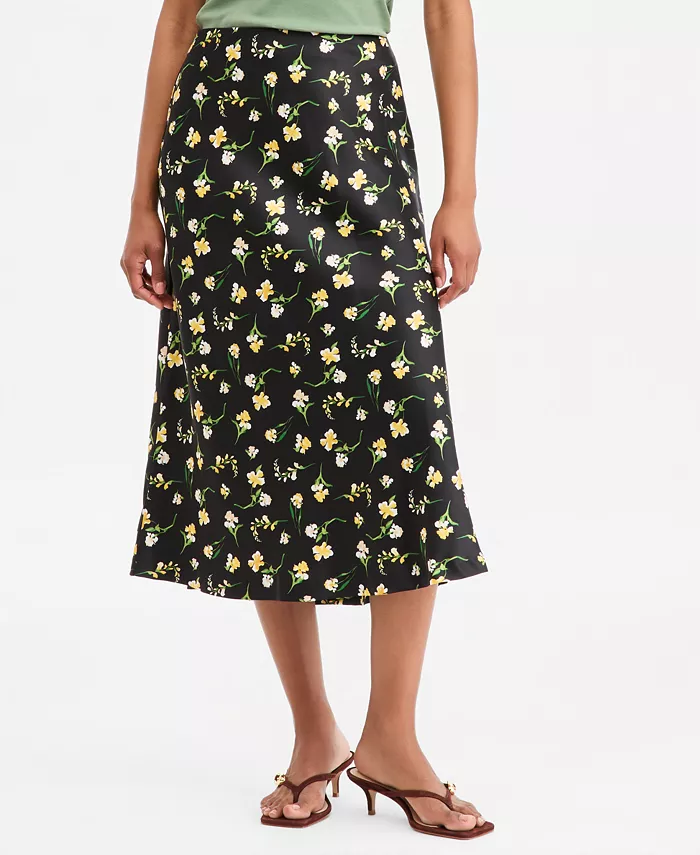 Women's Printed Midi Slip Skirt - thumbnail 10