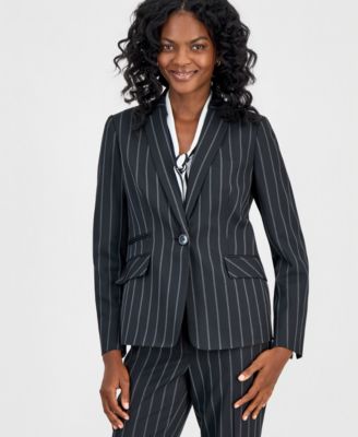 Women's Notch-Lapel Pinstripe Jacket 