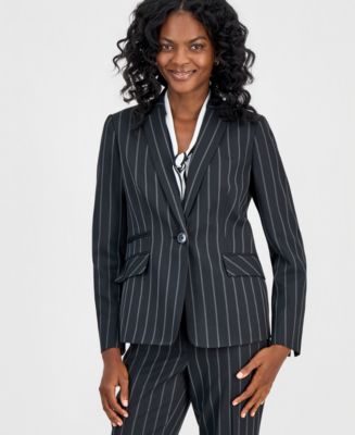 Kasper Women's Notch-Lapel Pinstripe Jacket - Macy's