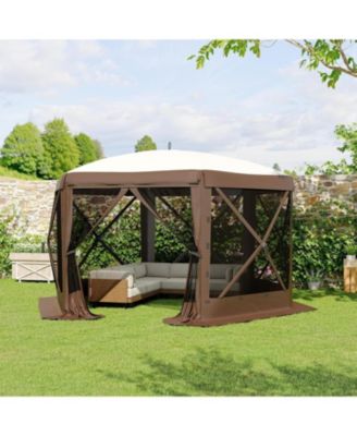 11.8Feet Collapsible Gazebo Tent with 6 Removable Wind Panels for Outdoor Events, Camping, Patio, Backyard
