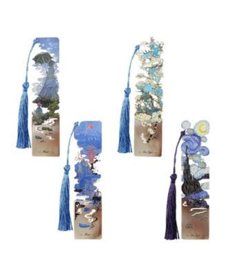 Metal Bookmarks Retro Oil Painting Tassel