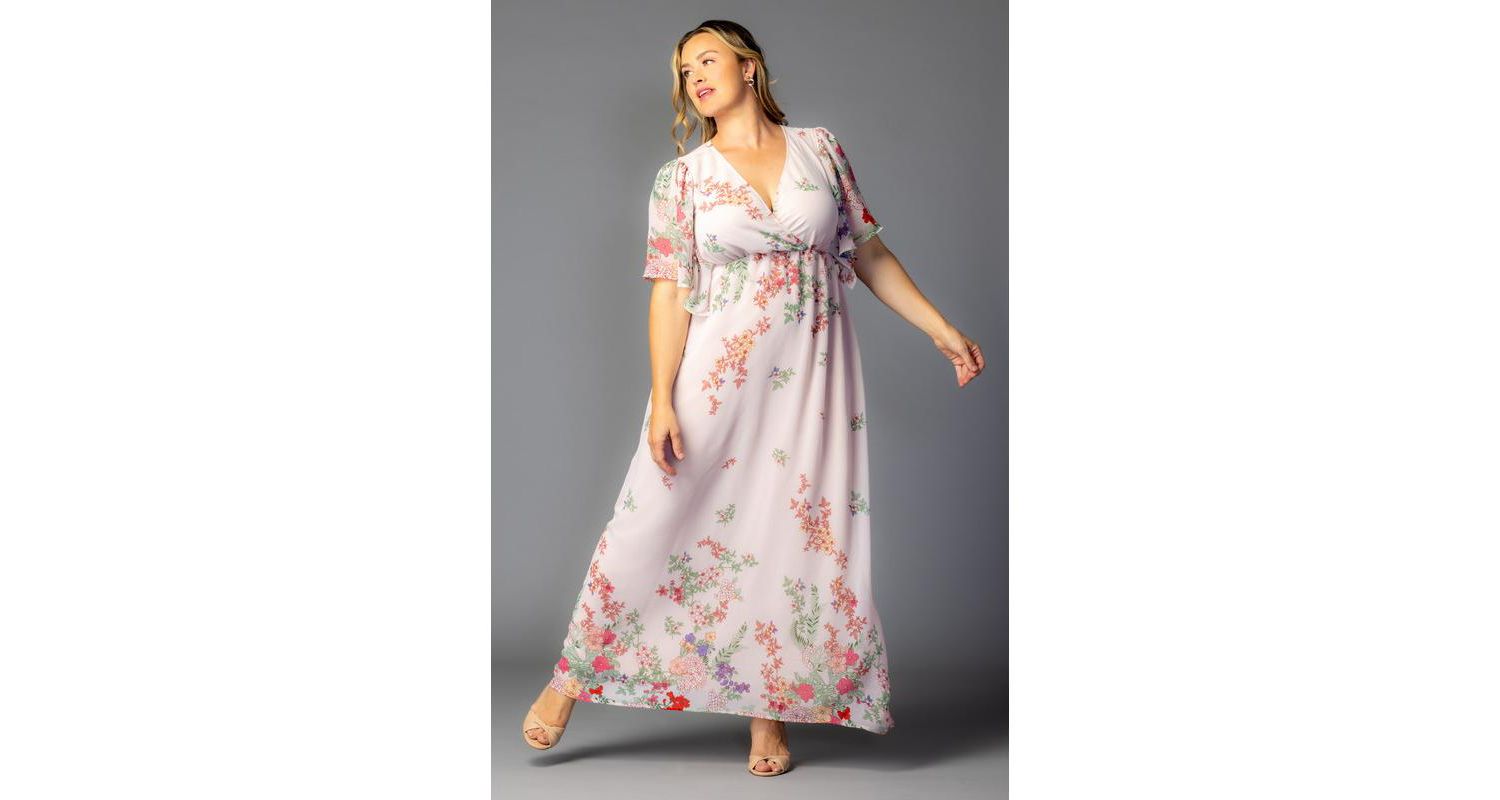 Plus Size Catalina Border Print Gown