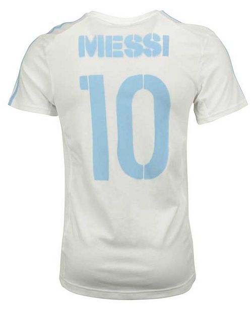 Adidas Men S Lionel Messi Argentina National Team 3 Stripe Player T Shirt Reviews Sports Fan Shop By Lids Men Macy S